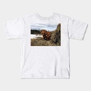 Scottish Highland Cattle Cow and Calf 1726 Kids T-Shirt